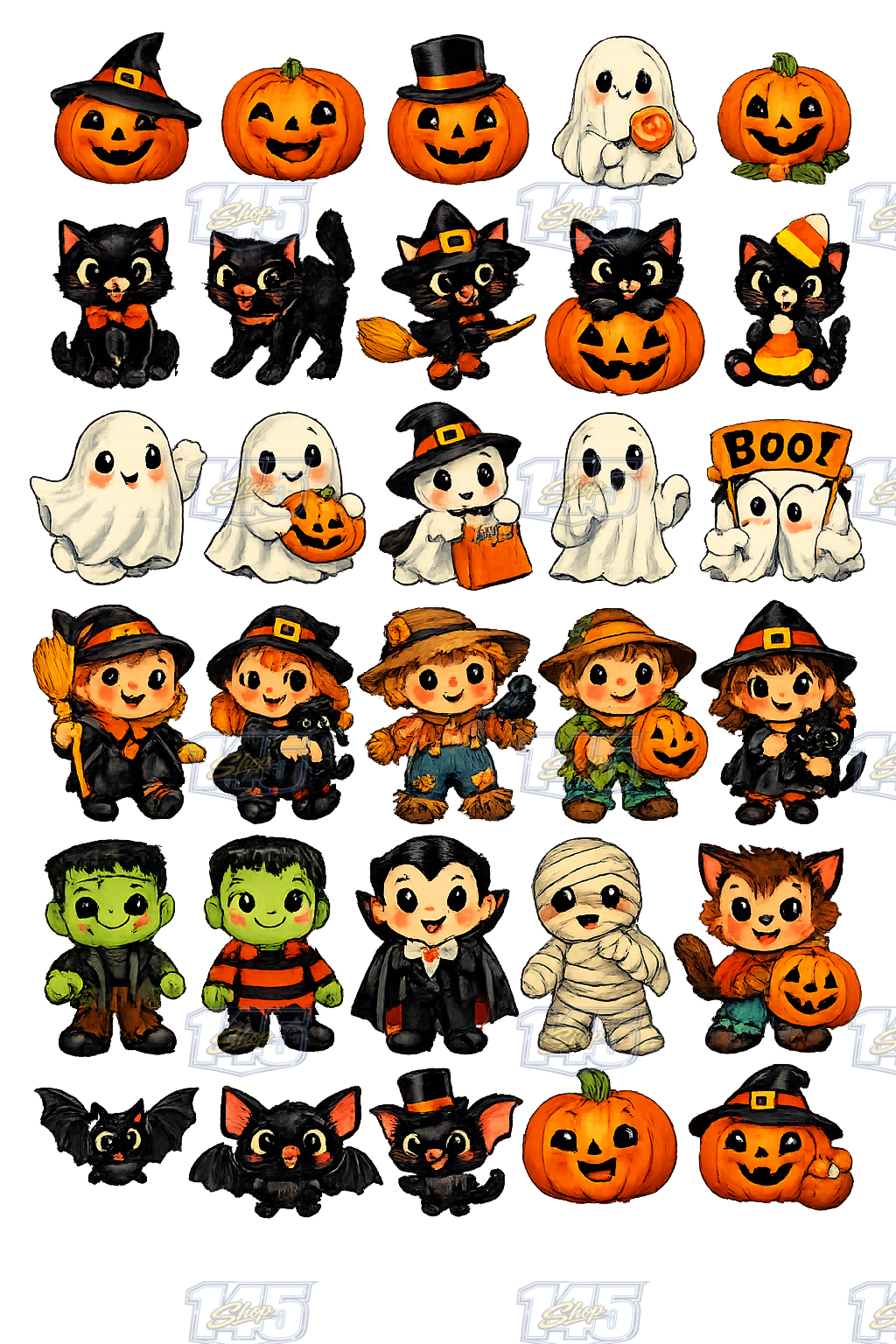 DTF Transfer Print Halloween  (Designs 1-100)
