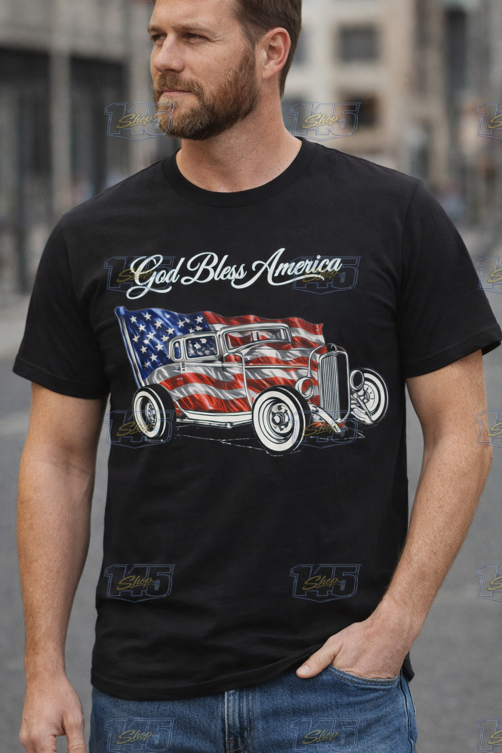 God Bless America Car T-Shirt