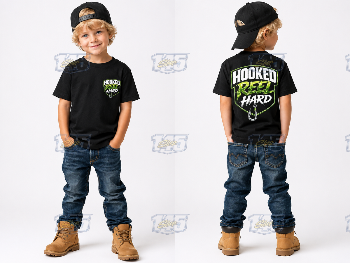 Hooked Reel Hard Kids T-Shirt