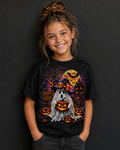 Kids' Spooky Cute Halloween Ghost & Bat Tee