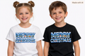Kids' Merry Christmas Snow Globe Letter Tee